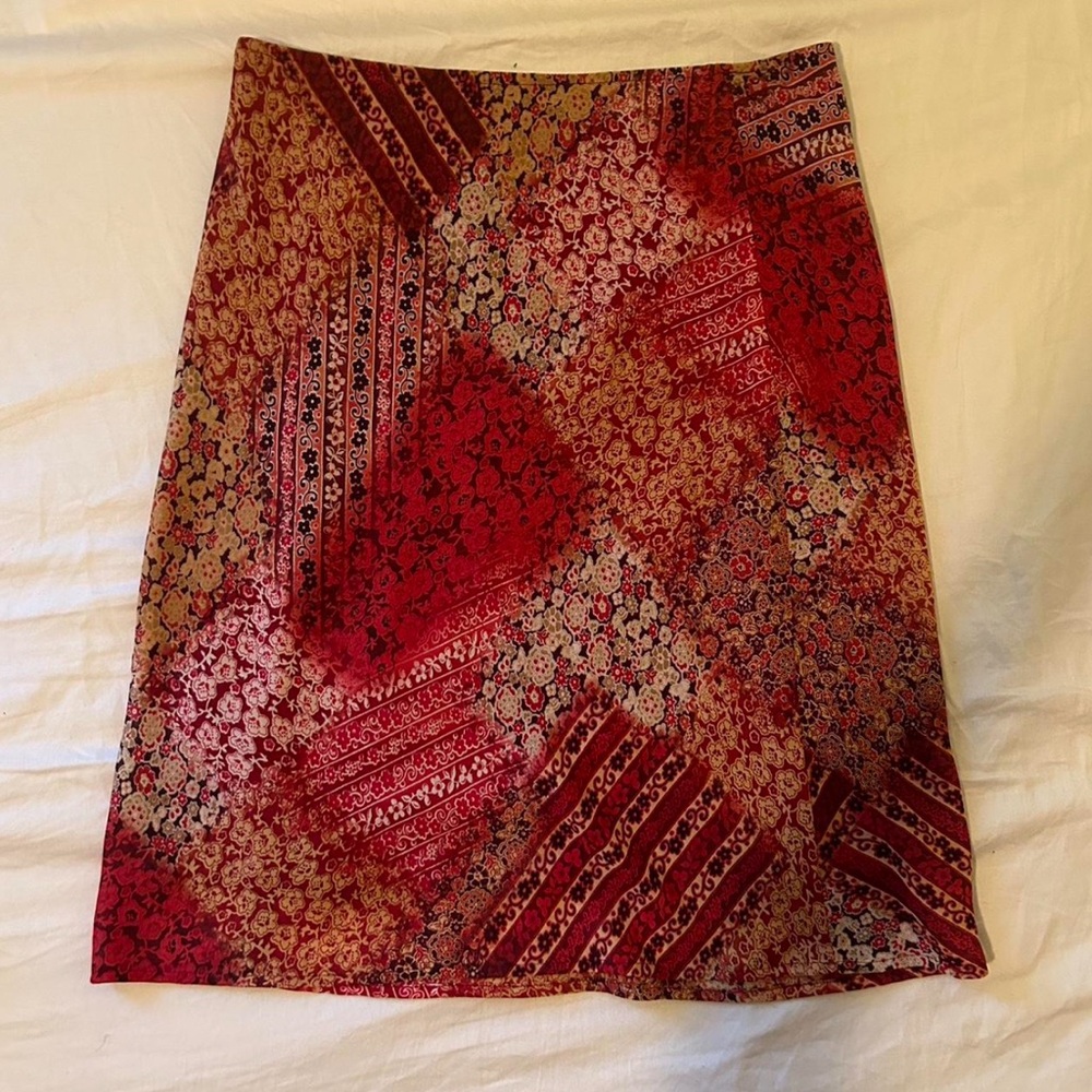 Bohemian red patch work skirt
